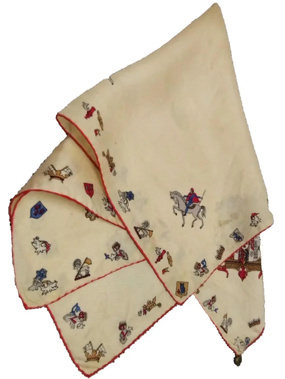 PURA SETA Pure Silk Men's Scarf 1940s 30s Regency Monarch European World War II